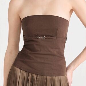 Lioness Allure Chocolate Strapless Top With Zipper